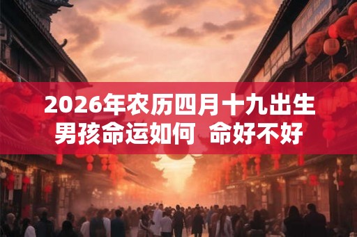 2026年农历四月十九出生男孩命运如何  命好不好