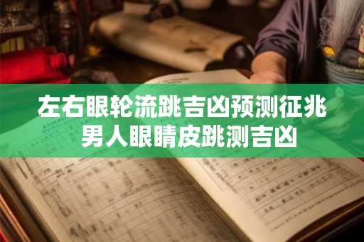 左右眼轮流跳吉凶预测征兆 男人眼睛皮跳测吉凶 左右眼轮流跳吉凶预测征兆 男人眼睛皮跳测吉凶