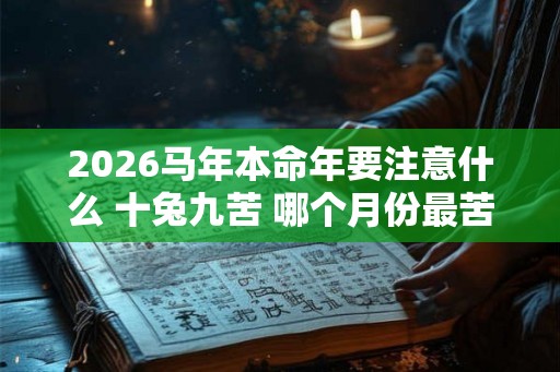 2026马年本命年要注意什么 十兔九苦 哪个月份最苦
