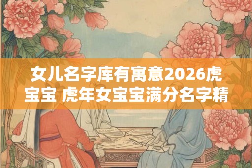 女儿名字库有寓意2026虎宝宝 虎年女宝宝满分名字精选