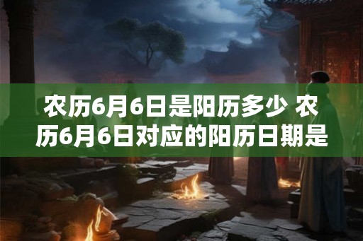 农历6月6日是阳历多少 农历6月6日对应的阳历日期是