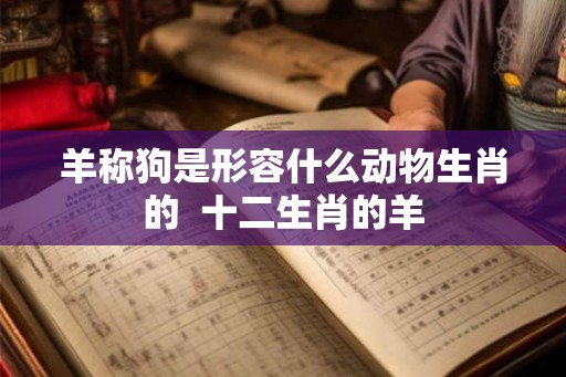 羊称狗是形容什么动物生肖的  十二生肖的羊