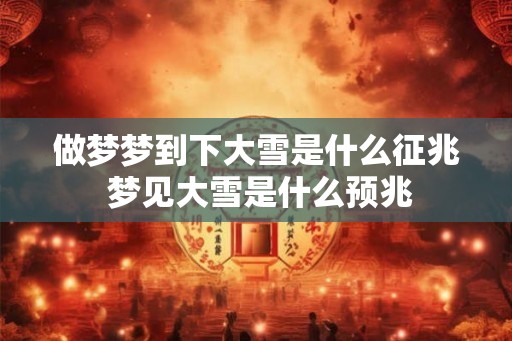 做梦梦到下大雪是什么征兆 梦见大雪是什么预兆