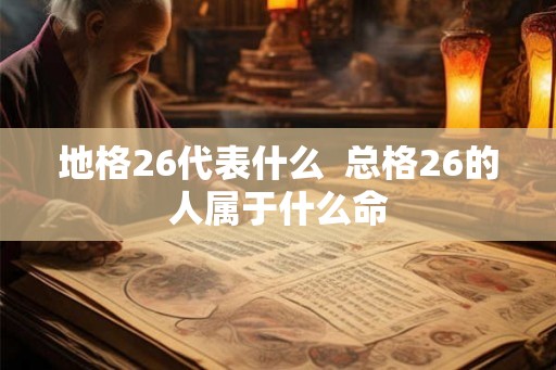 地格26代表什么  总格26的人属于什么命
