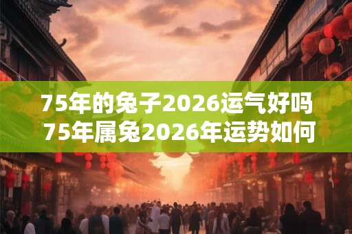 75年的兔子2026运气好吗 75年属兔2026年运势如何