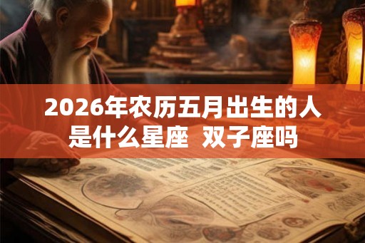 2026年农历五月出生的人是什么星座  双子座吗