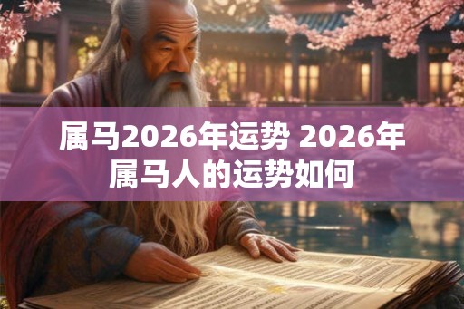 属马2026年运势 2026年属马人的运势如何