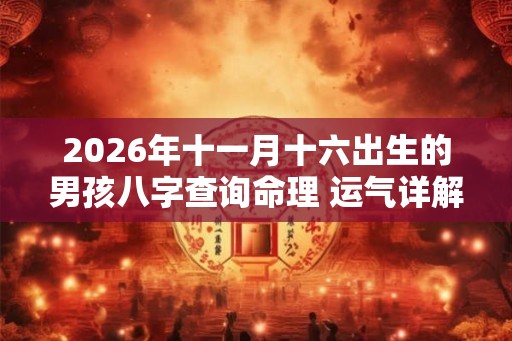 2026年十一月十六出生的男孩八字查询命理 运气详解 2026年十一月十六出生的男孩八字查询命理 运气详解