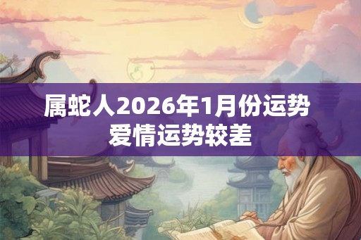 属蛇人2026年1月份运势 爱情运势较差