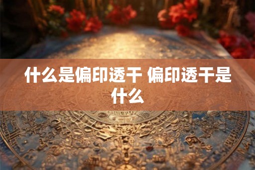 什么是偏印透干 偏印透干是什么 什么是偏印透干 偏印透干是什么