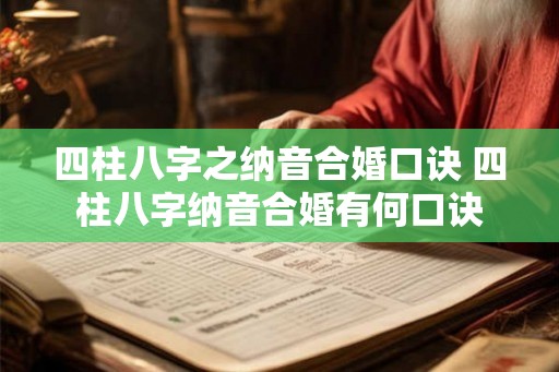 四柱八字之纳音合婚口诀 四柱八字纳音合婚有何口诀