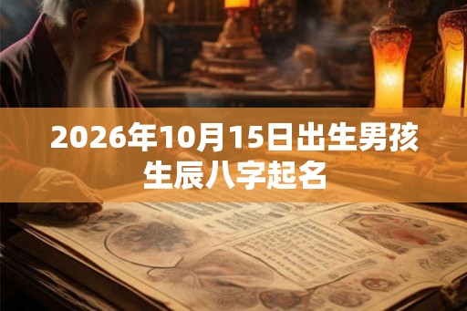 2026年10月15日出生男孩生辰八字起名 2026年10月15日出生男孩生辰八字起名