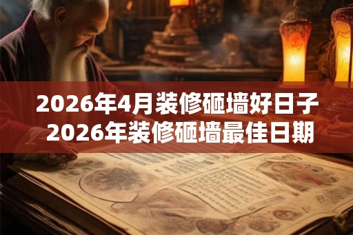 2026年4月装修砸墙好日子 2026年装修砸墙最佳日期