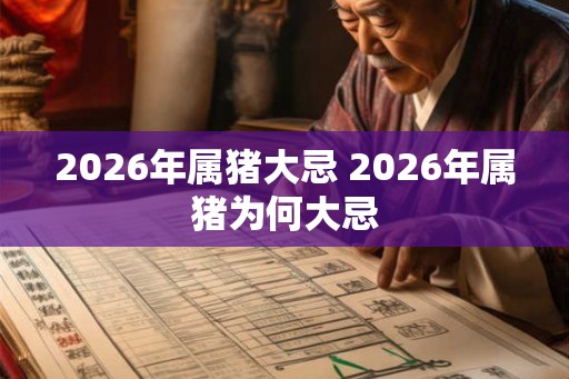 2026年属猪大忌 2026年属猪为何大忌