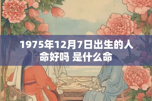 1975年12月7日出生的人命好吗 是什么命