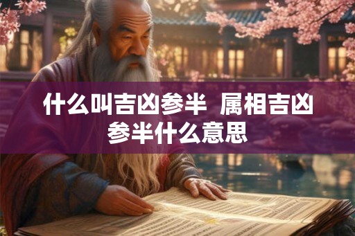 什么叫吉凶参半  属相吉凶参半什么意思