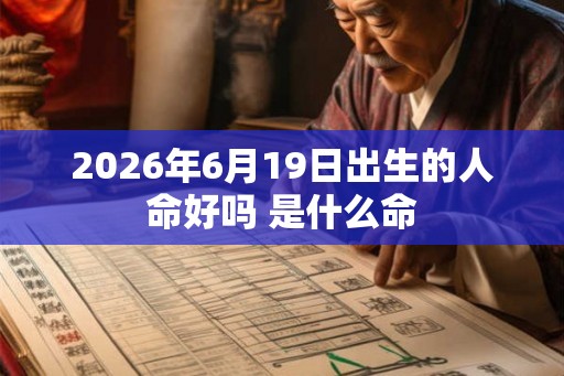 2026年6月19日出生的人命好吗 是什么命