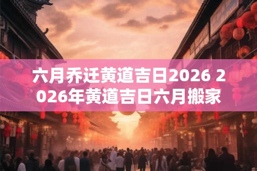 六月乔迁黄道吉日2026 2026年黄道吉日六月搬家