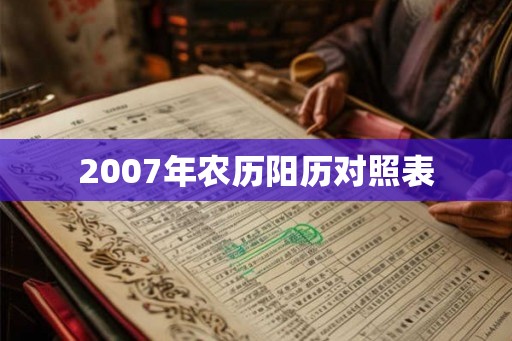 2007年农历阳历对照表