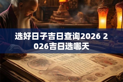 选好日子吉日查询2026 2026吉日选哪天