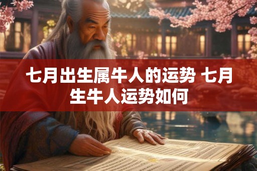 七月出生属牛人的运势 七月生牛人运势如何