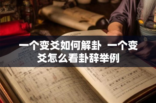 一个变爻如何解卦  一个变爻怎么看卦辞举例
