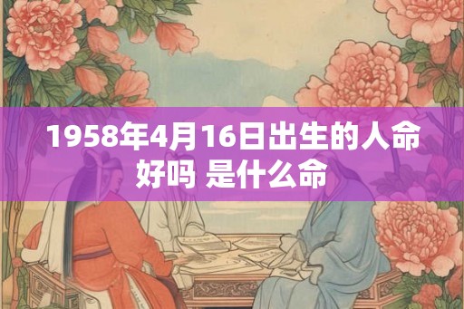 1958年4月16日出生的人命好吗 是什么命