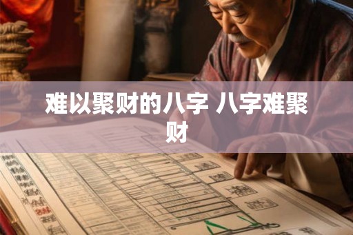 难以聚财的八字 八字难聚财