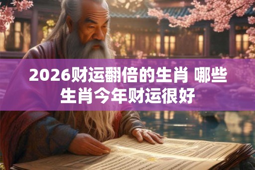 2026财运翻倍的生肖 哪些生肖今年财运很好