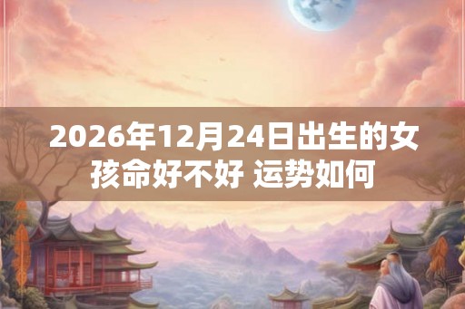2026年12月24日出生的女孩命好不好 运势如何
