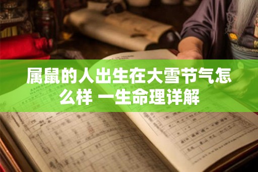 属鼠的人出生在大雪节气怎么样 一生命理详解