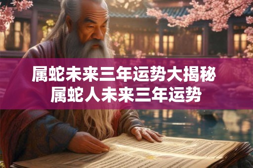 属蛇未来三年运势大揭秘 属蛇人未来三年运势