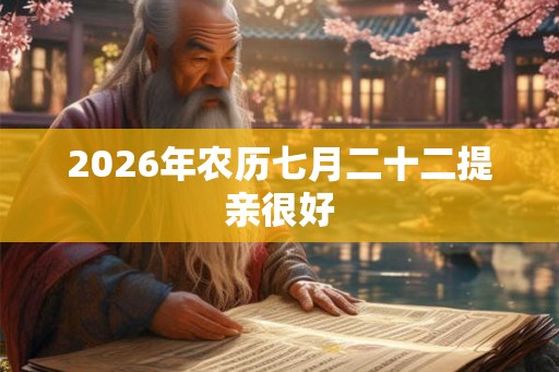 2026年农历七月二十二提亲很好 2026年农历七月二十二提亲很好