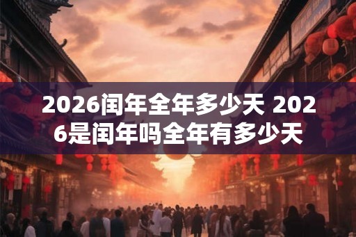 2026闰年全年多少天 2026是闰年吗全年有多少天