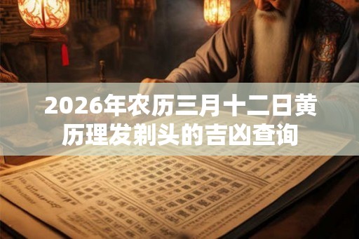 2026年农历三月十二日黄历理发剃头的吉凶查询