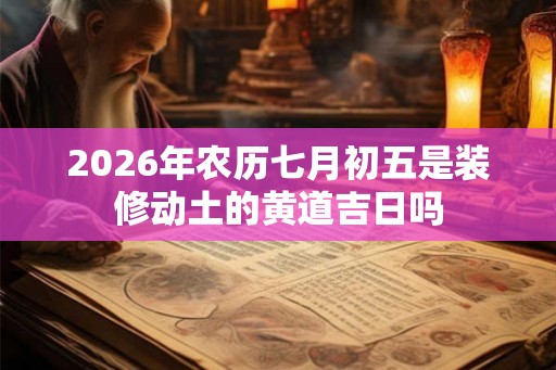 2026年农历七月初五是装修动土的黄道吉日吗 2026年农历七月初五是装修动土的黄道吉日吗