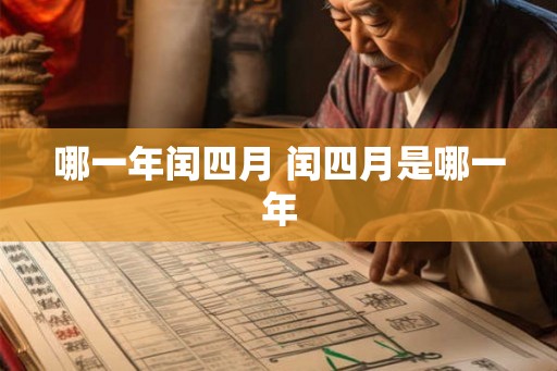 哪一年闰四月 闰四月是哪一年