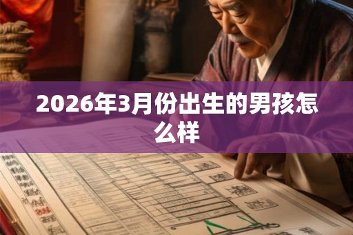2026年3月份出生的男孩怎么样