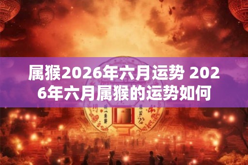 属猴2026年六月运势 2026年六月属猴的运势如何