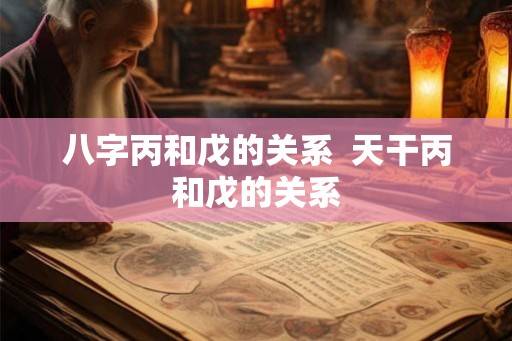八字丙和戊的关系  天干丙和戊的关系