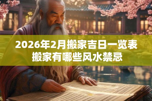 2026年2月搬家吉日一览表 搬家有哪些风水禁忌 2026年2月搬家吉日一览表 搬家有哪些风水禁忌
