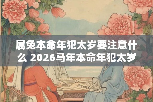 属兔本命年犯太岁要注意什么 2026马年本命年犯太岁怎么化解