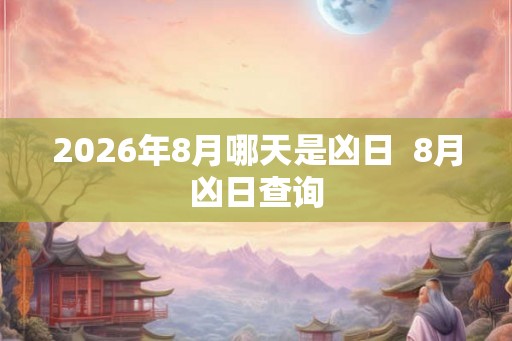 2026年8月哪天是凶日  8月凶日查询