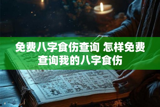 免费八字食伤查询 怎样免费查询我的八字食伤
