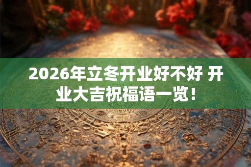 2026年立冬开业好不好 开业大吉祝福语一览！
