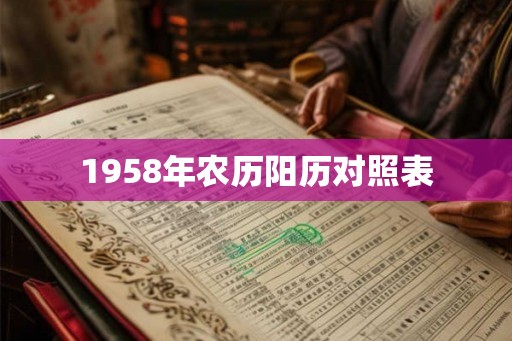 1958年农历阳历对照表