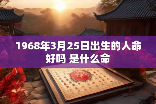 1968年3月25日出生的人命好吗 是什么命 1968年3月25日出生的人命好吗 是什么命