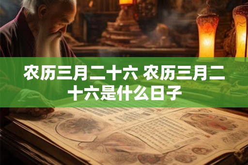 农历三月二十六 农历三月二十六是什么日子