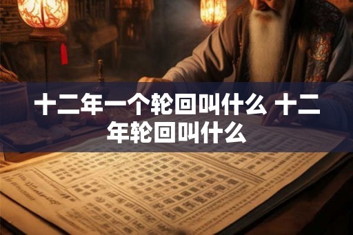 十二年一个轮回叫什么 十二年轮回叫什么