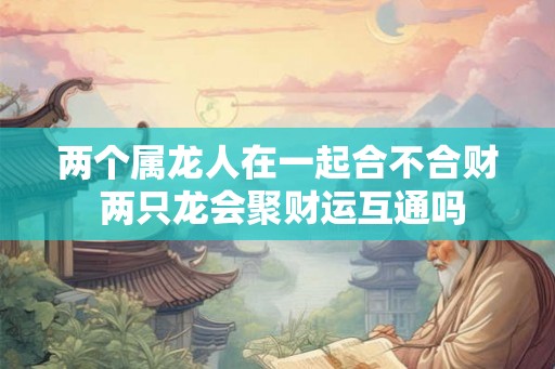 两个属龙人在一起合不合财 两只龙会聚财运互通吗